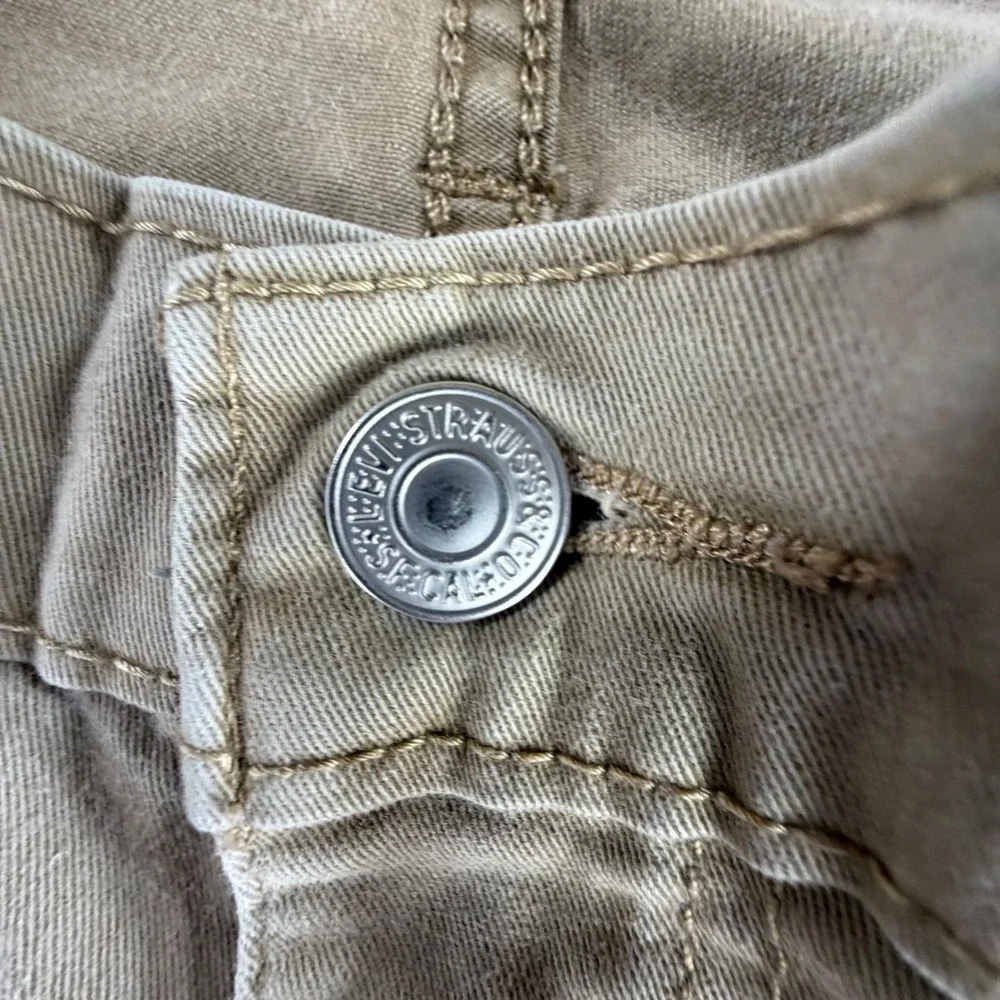 Levi 511 Slim Fit Pants Mens 32x32 Khaki Tan Cotton Stretch Twill Casual Chinos